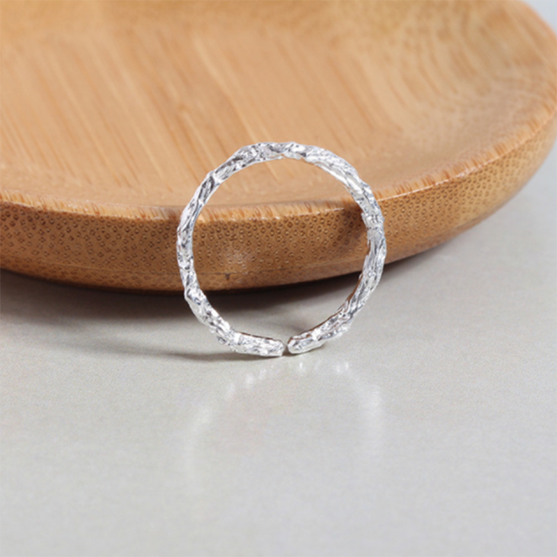 S925 Tree branch opening fresh literary style temperament sterling silver couple ring