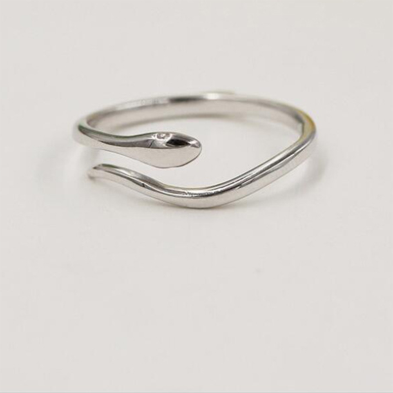 s925 sterling silver Japan and South Korea cute glossy cute snake ring
