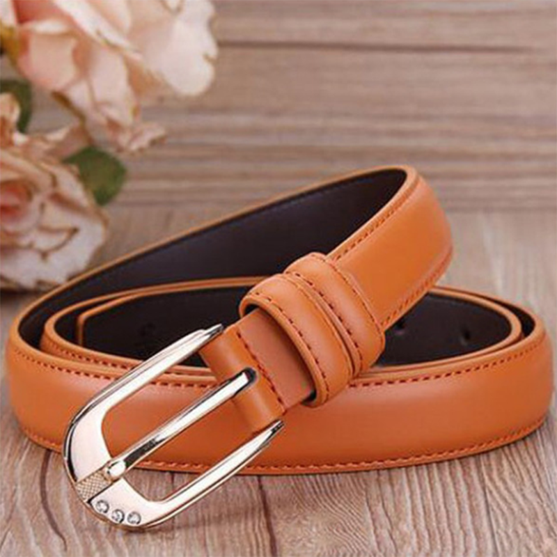 Women's slim belt with pin buckle