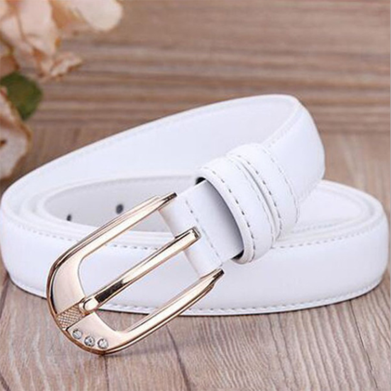 Women's slim belt with pin buckle