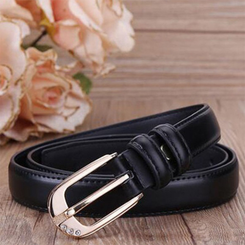 Women's slim belt with pin buckle