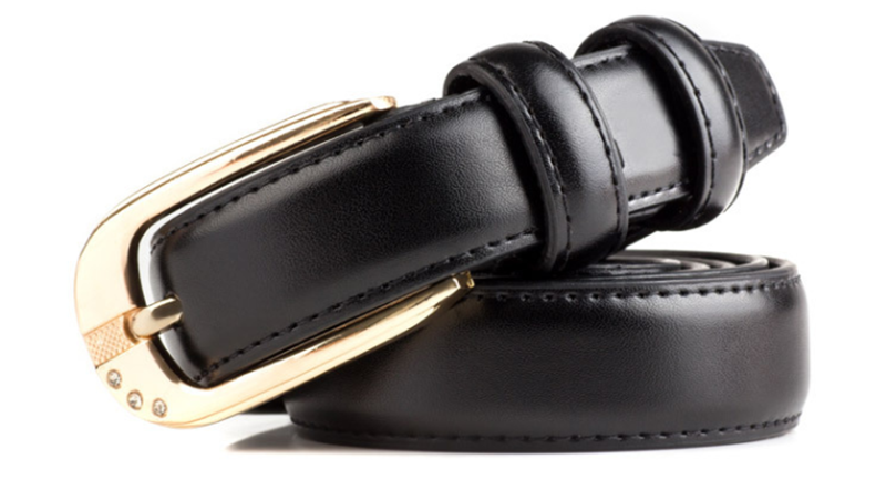 Women's slim belt with pin buckle