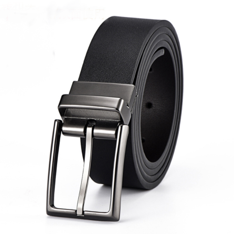Frosted wild double-sided rotating pin buckle men's belt