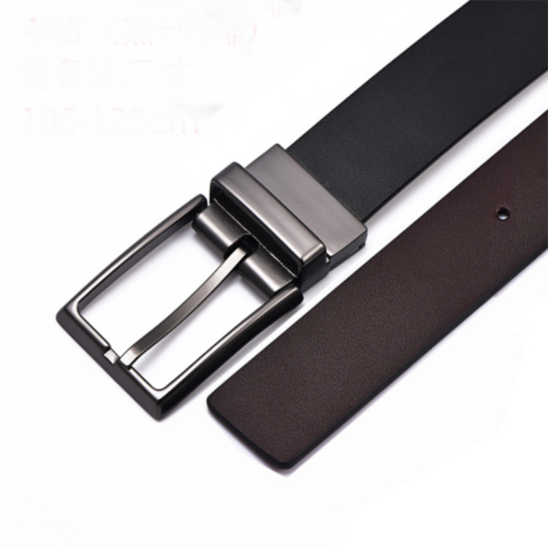 Frosted wild double-sided rotating pin buckle men's belt