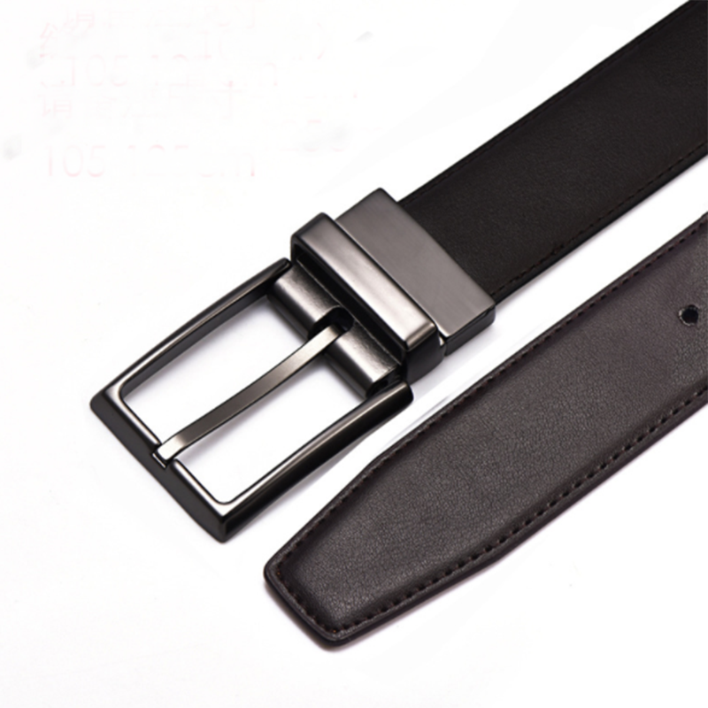 Frosted wild double-sided rotating pin buckle men's belt