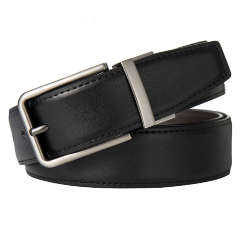 Frosted wild double-sided rotating pin buckle men's belt