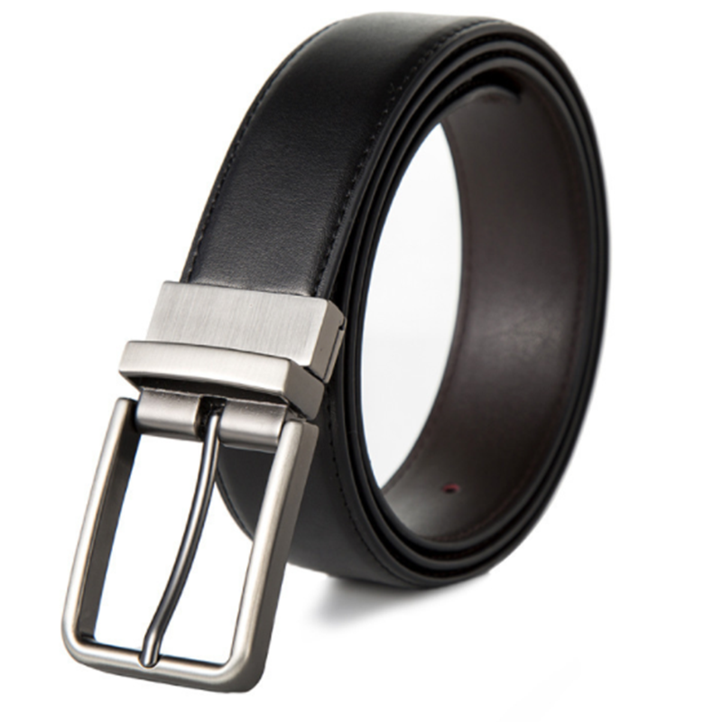 Frosted wild double-sided rotating pin buckle men's belt