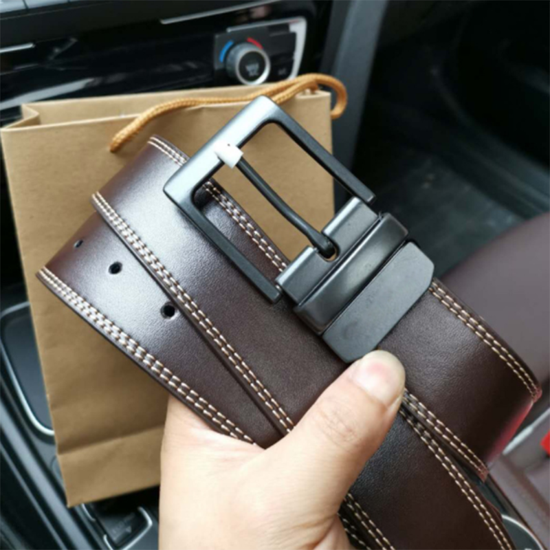 Men's wallet leather belt pin buckle gift box set