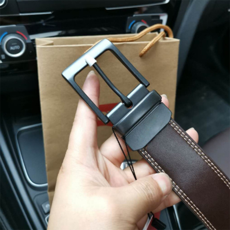 Men's wallet leather belt pin buckle gift box set