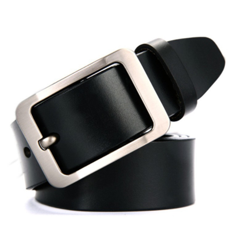 European and American personality simple men's pin buckle leather belt