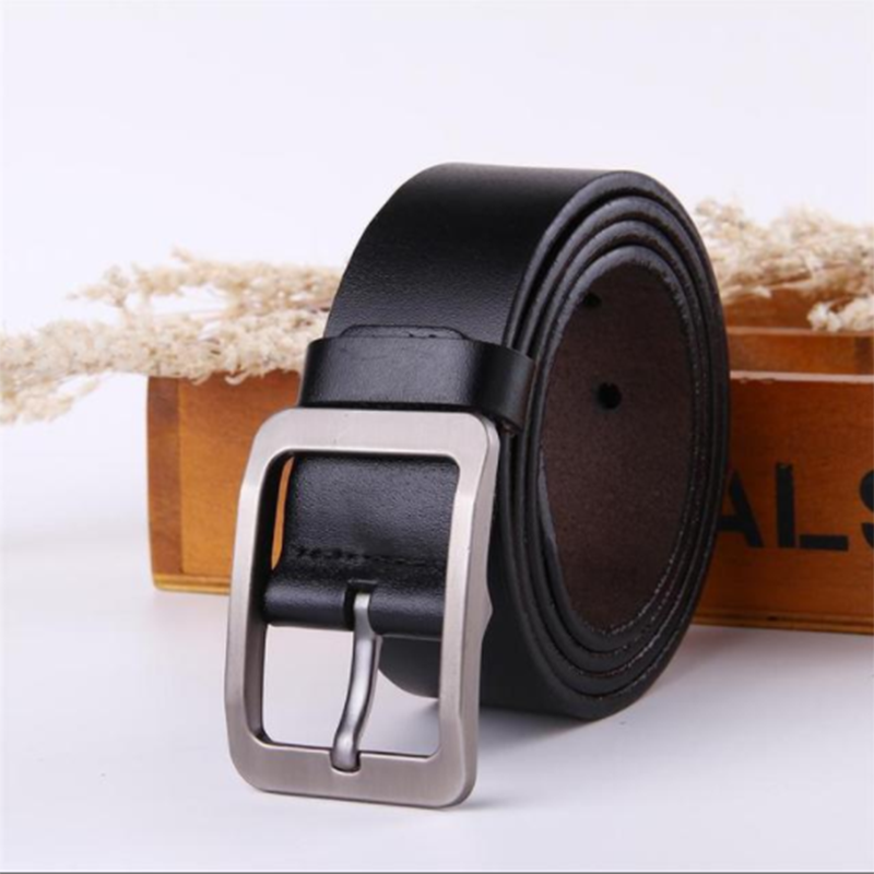 European and American personality simple men's pin buckle leather belt