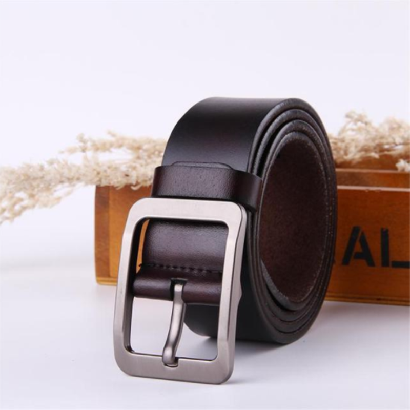 European and American personality simple men's pin buckle leather belt