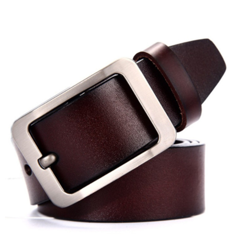 European and American personality simple men's pin buckle leather belt
