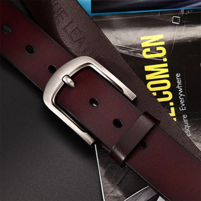 Korean fashion casual retro pure leather leather men's pin buckle belt