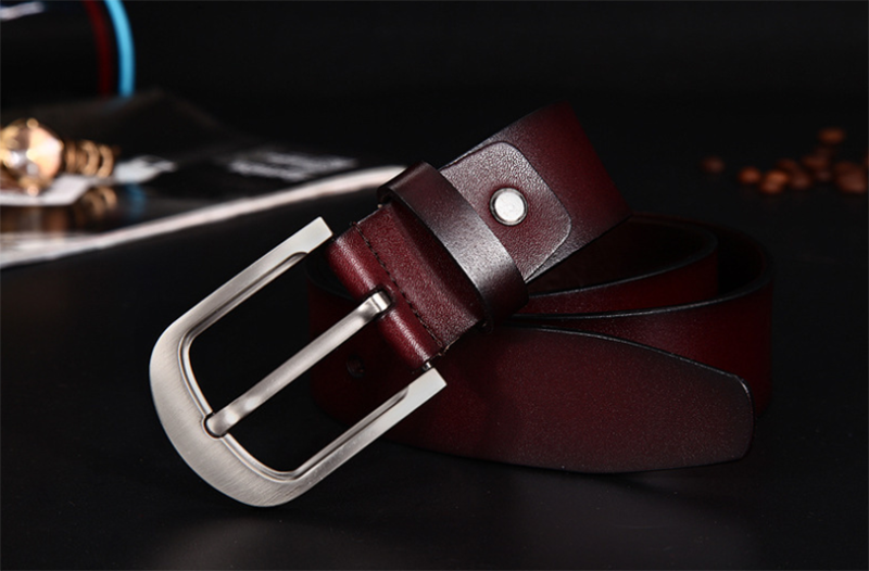 Korean fashion casual retro pure leather leather men's pin buckle belt
