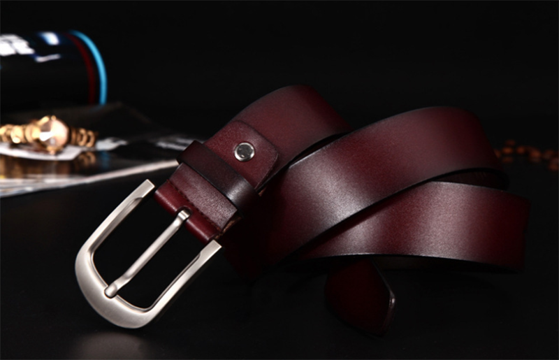 Korean fashion casual retro pure leather leather men's pin buckle belt
