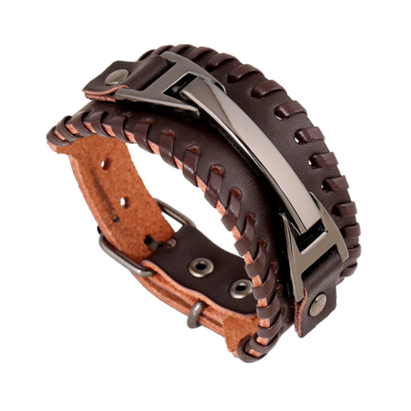Punk Men's Woven Leather Bracelet (Men's Others)