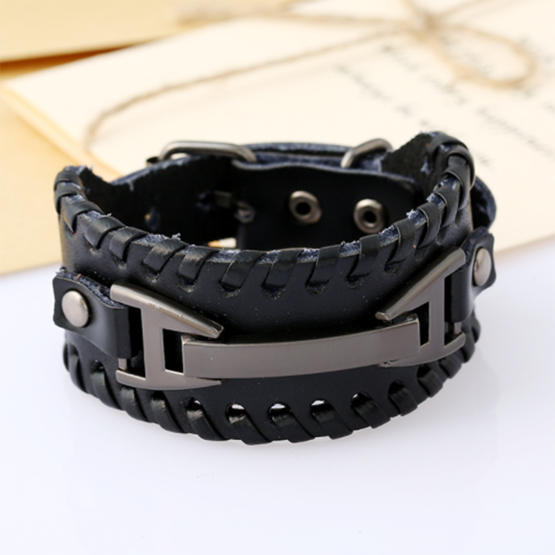 Punk Men's Woven Leather Bracelet (Men's Others)