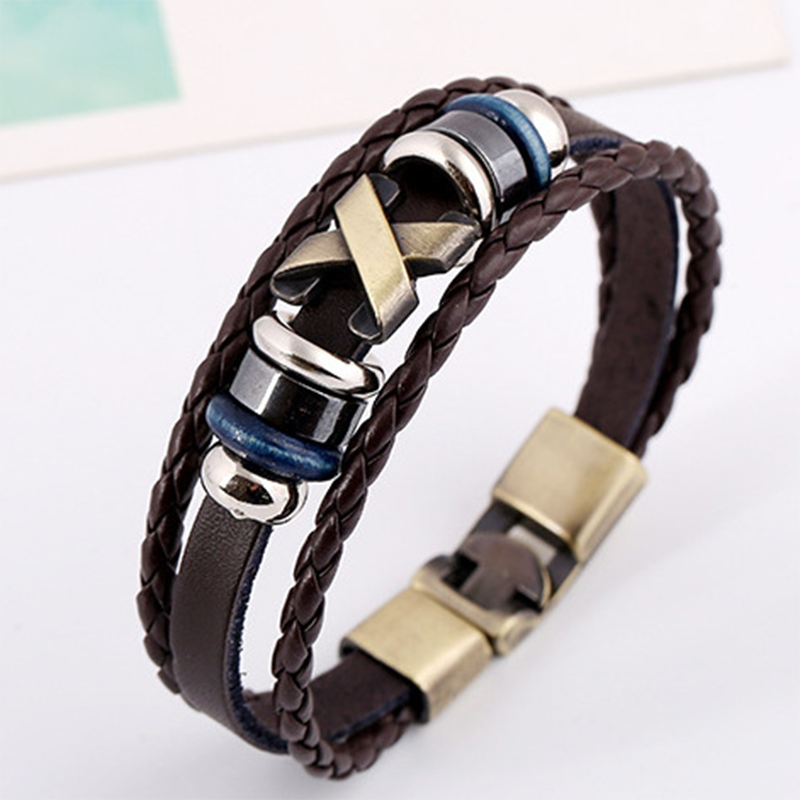 Simple Woven Men's Vintage Leather Bracelet (Men's Other)