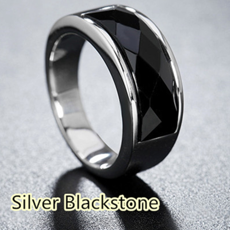 European and American personalized jewelry Vintage men's diamond titanium steel ring