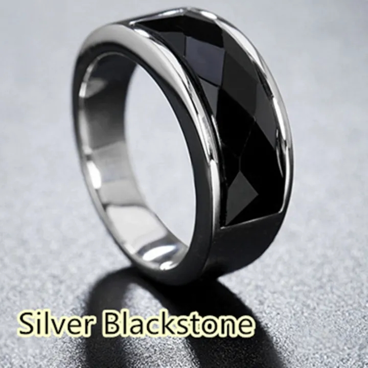 European and American personalized jewelry Vintage men's diamond titanium steel ring