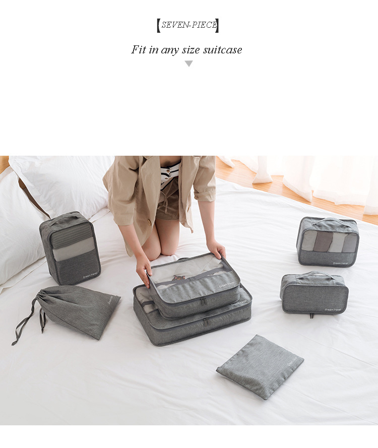 Luggage underwear packing waterproof bag travel clothes travel storage bag 7 sets