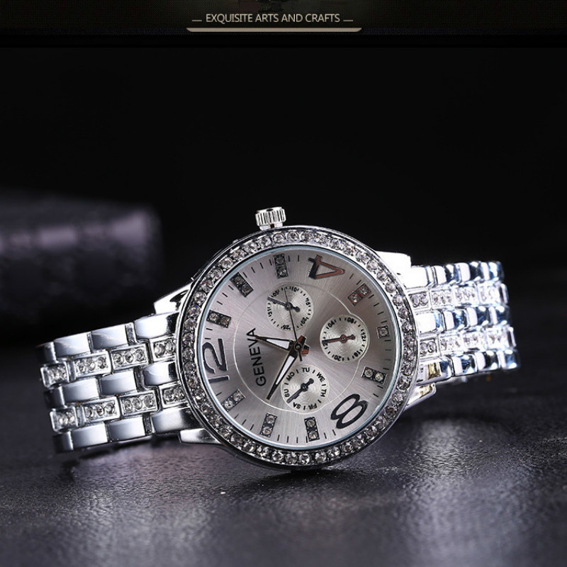 Fashions steel belt and diamond  quartz watches men watches ladies watchs women jewelry lovely