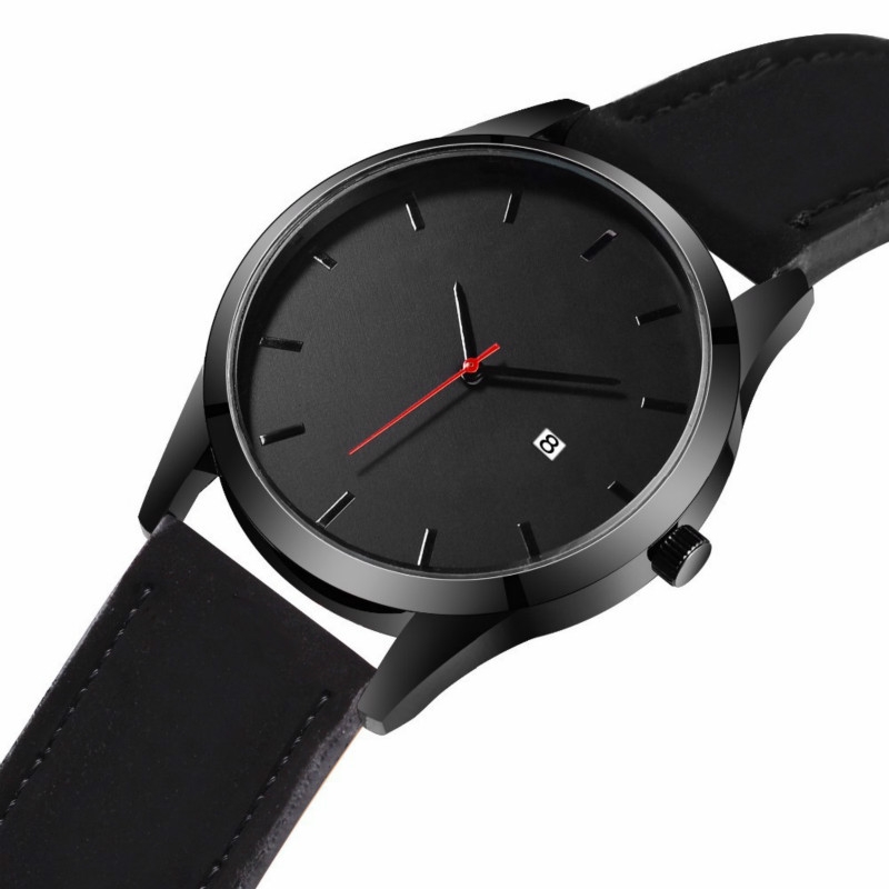Business leather watches men fashion casual scrub quartz watchs wristwatches wristband watche