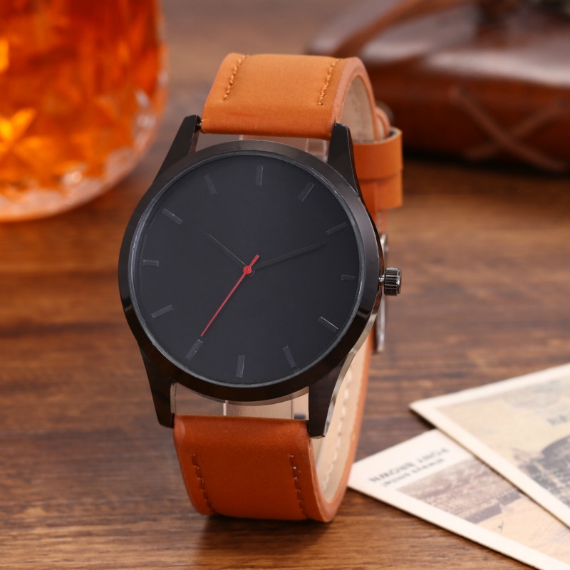 Business leather watches men fashion casual scrub quartz watchs wristwatches wristband watche
