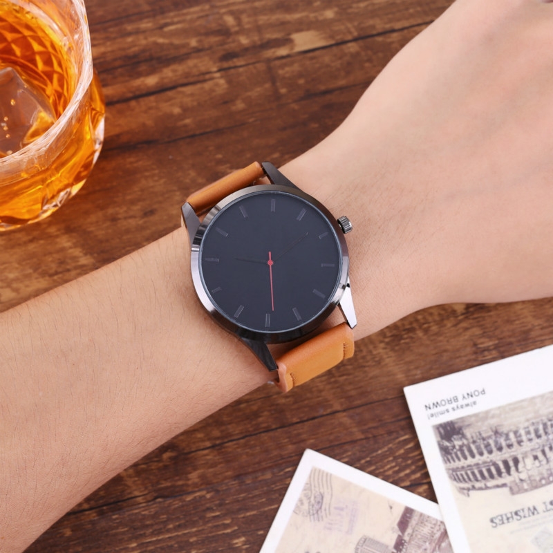 Business leather watches men fashion casual scrub quartz watchs wristwatches wristband watche
