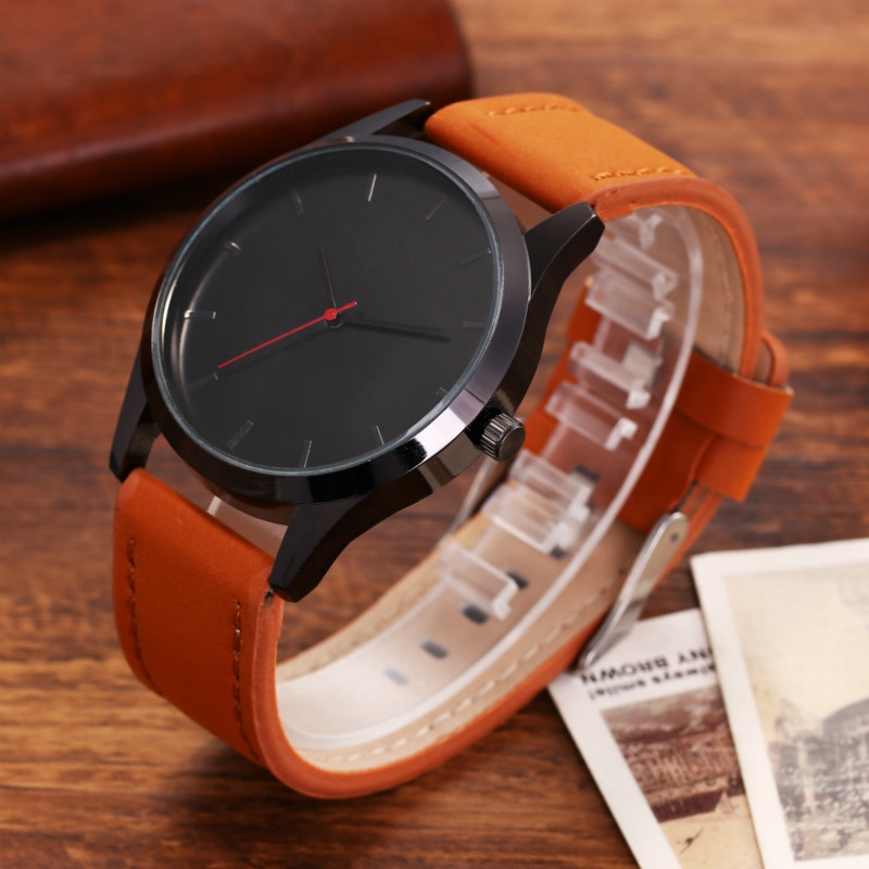 Business leather watches men fashion casual scrub quartz watchs wristwatches wristband watche