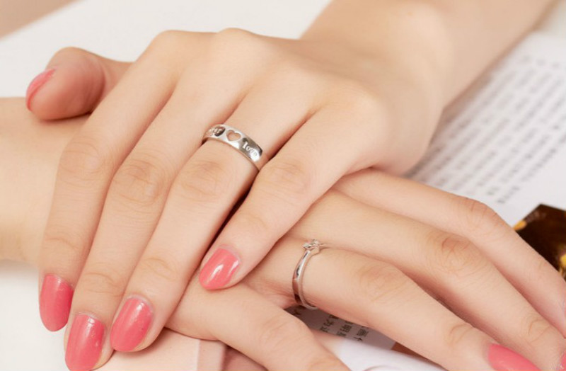 2PCS Couple rings set for men and women ladies adjustable rings jewelry rings wedding in jewellery