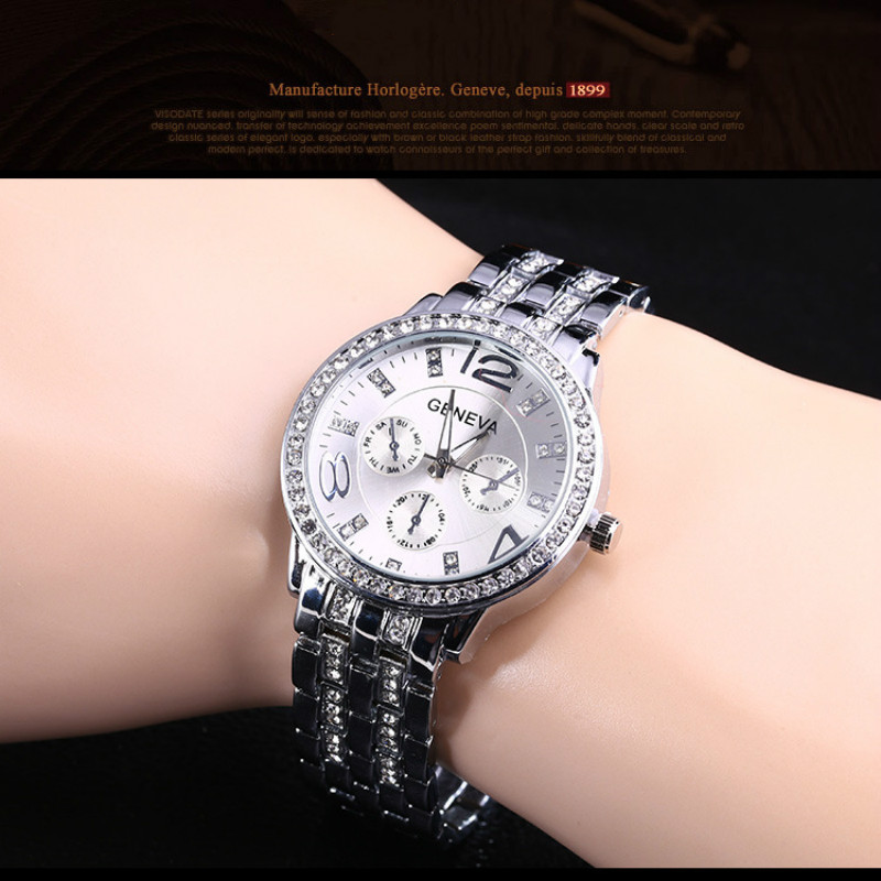 Stylish alloy diamond quartz watches men and women Steel belt watchs watche ladies fashions watched