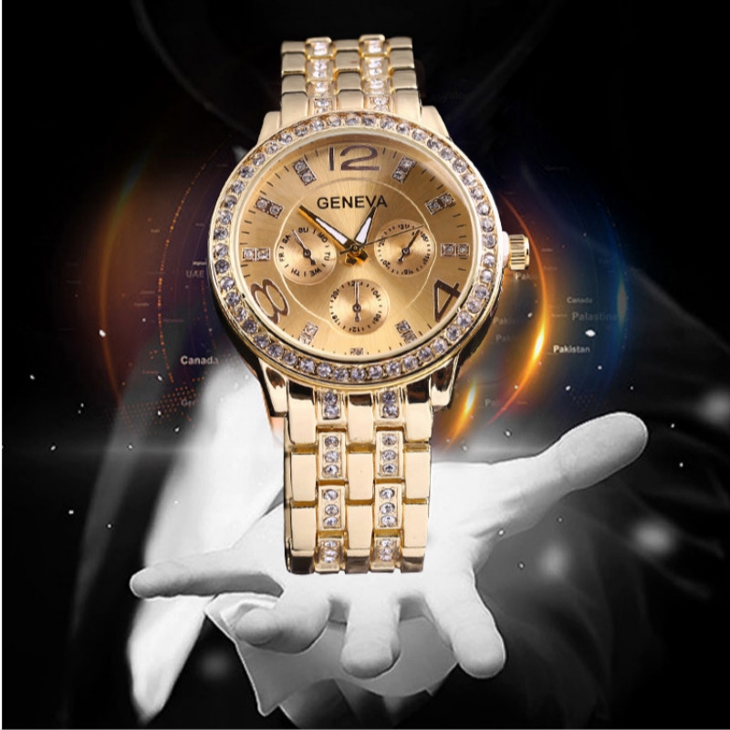 Stylish alloy diamond quartz watches men and women Steel belt watchs watche ladies fashions watched