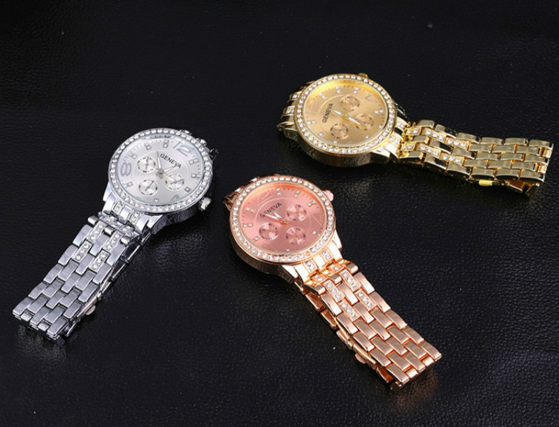 Stylish alloy diamond quartz watches men and women Steel belt watchs watche ladies fashions watched