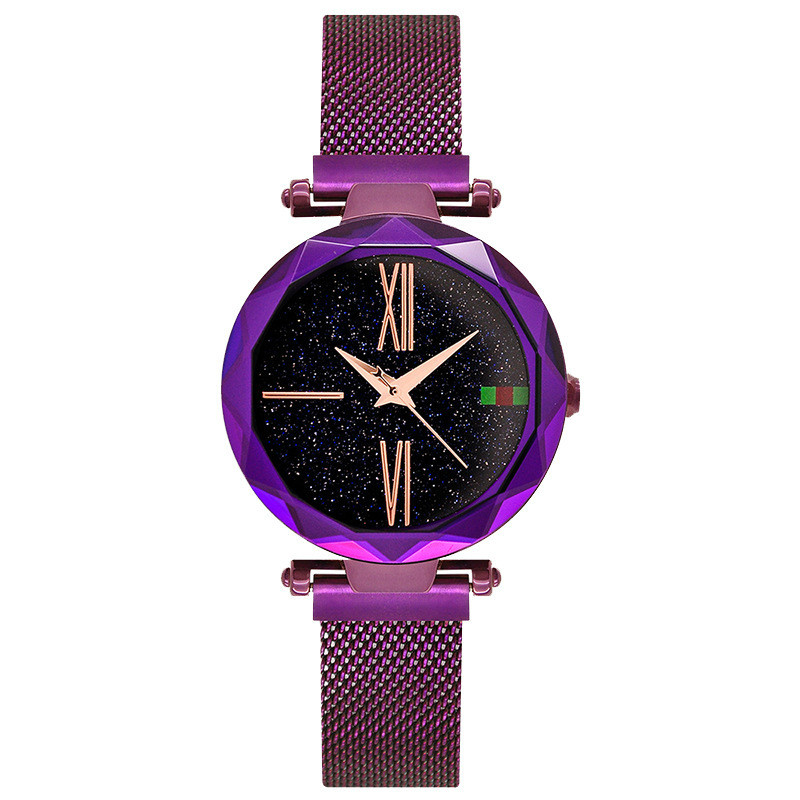 New fashions star quartz watches ladies magnet strap stainless steel plating mesh belt watchs women