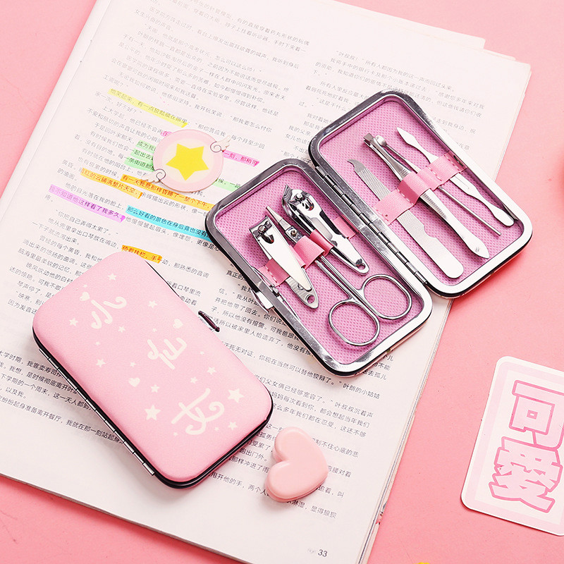 7Pcs/set stainless steel manicure  pedicure nail art tools kit pedicure nail scissors nail clippers