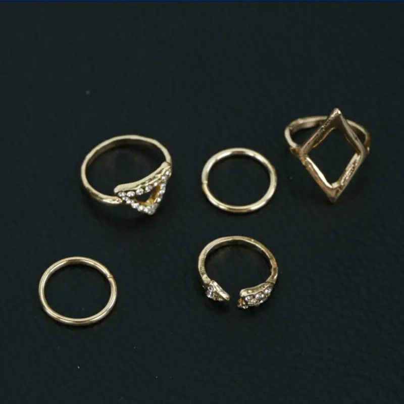 10 Psc/set rings sets for women arrow diamond triangle rings wedding in jewelry fashion wild diamond