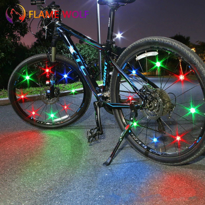 Bicycles spoke lights mountain bikes lamp led lights wheel decorative lights bikers accessories bike