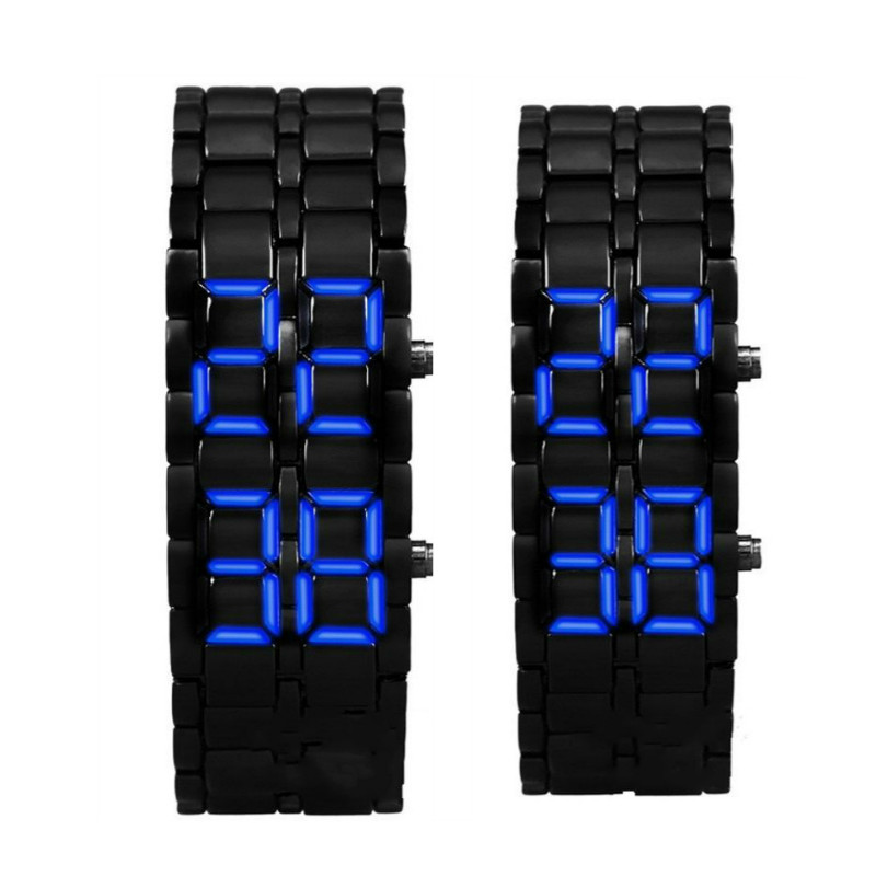 Fashion led lava couple watches chain watch luxury stainless steel watche for men and women watchs