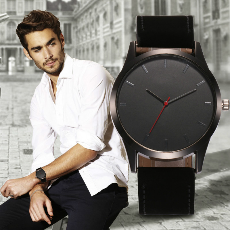 Business leather watches men fashion casual scrub quartz watchs wristwatches wristband watche