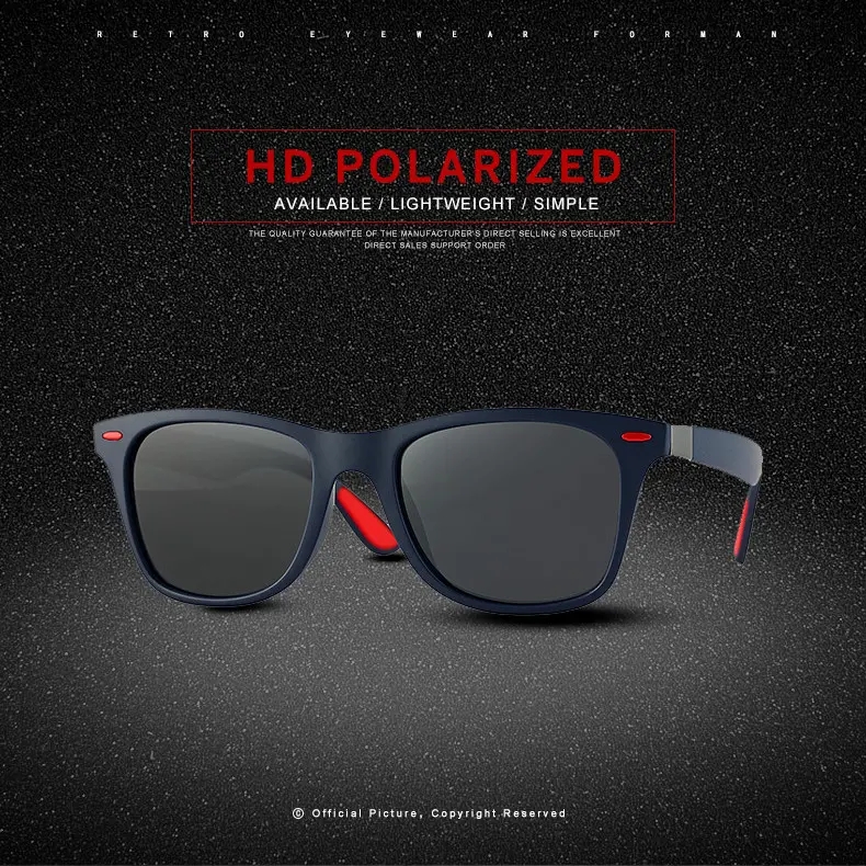 Classic Polarized Sunglasses Men Women Driving Square Frame Sun Glasses Male Goggle UV400 Glasses