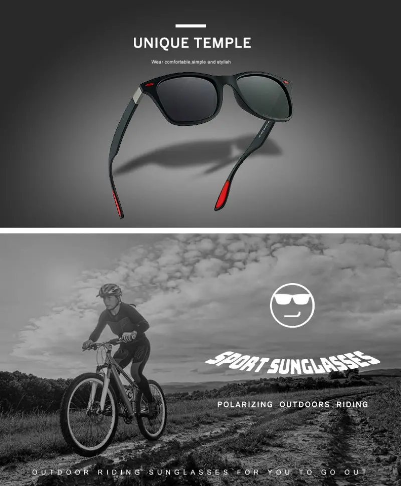Classic Polarized Sunglasses Men Women Driving Square Frame Sun Glasses Male Goggle UV400 Glasses