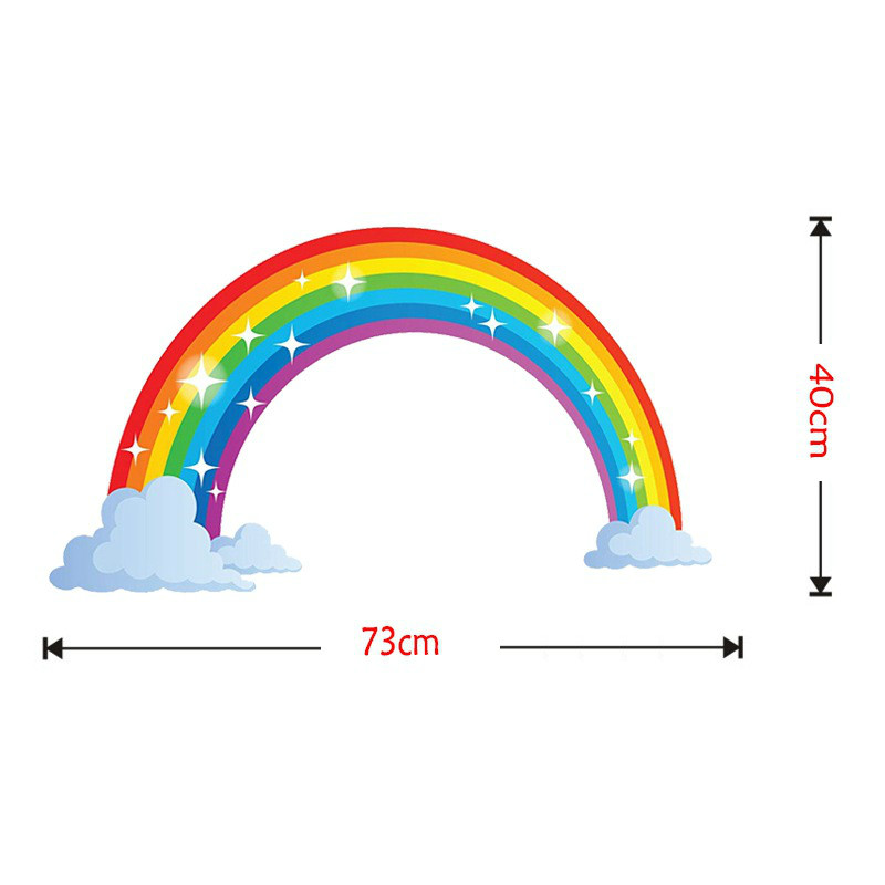 Rainbow mural room decoration sticker kindergarten creative children's room crow wall sticker