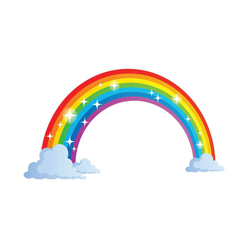 Rainbow mural room decoration sticker kindergarten creative children's room crow wall sticker