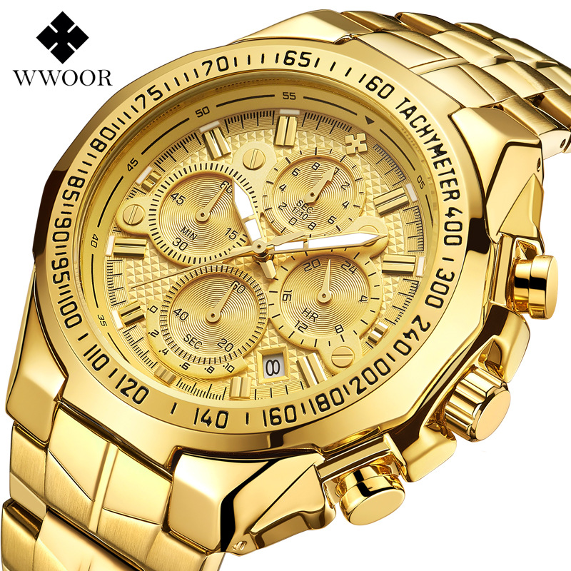 Men's fashion luxury watches stainless steel japan quartz watchs watches 7 watch hands men watch