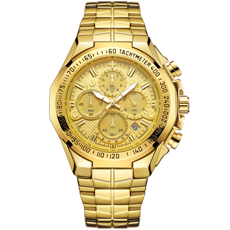 Men's fashion luxury watches stainless steel japan quartz watchs watches 7 watch hands men watch