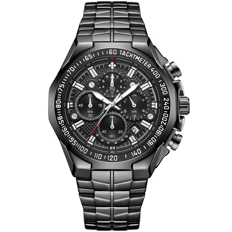 Men's fashion luxury watches stainless steel japan quartz watchs watches 7 watch hands men watch