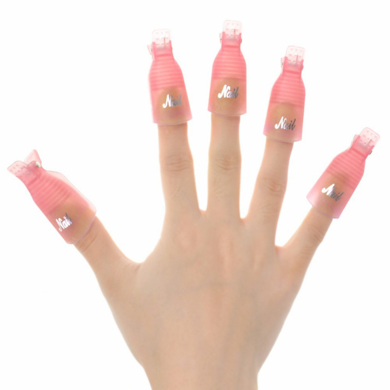 10PCS/SET Nail polish remover clips nail art tool for removal of varnish nail decor nails and beauty