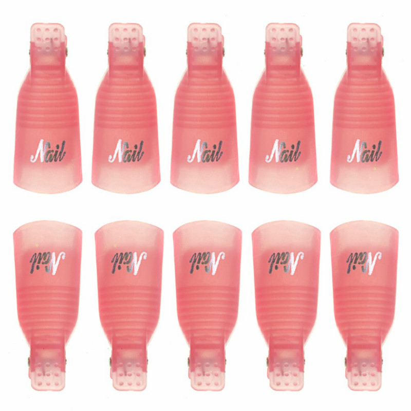 10PCS/SET Nail polish remover clips nail art tool for removal of varnish nail decor nails and beauty